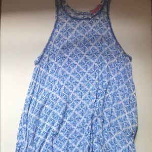 Blue and white dress